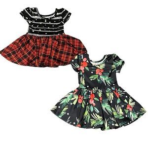Dot Dot Smile 2 Twirl Holiday Dresses Red White Green Black Size 6-12 Months